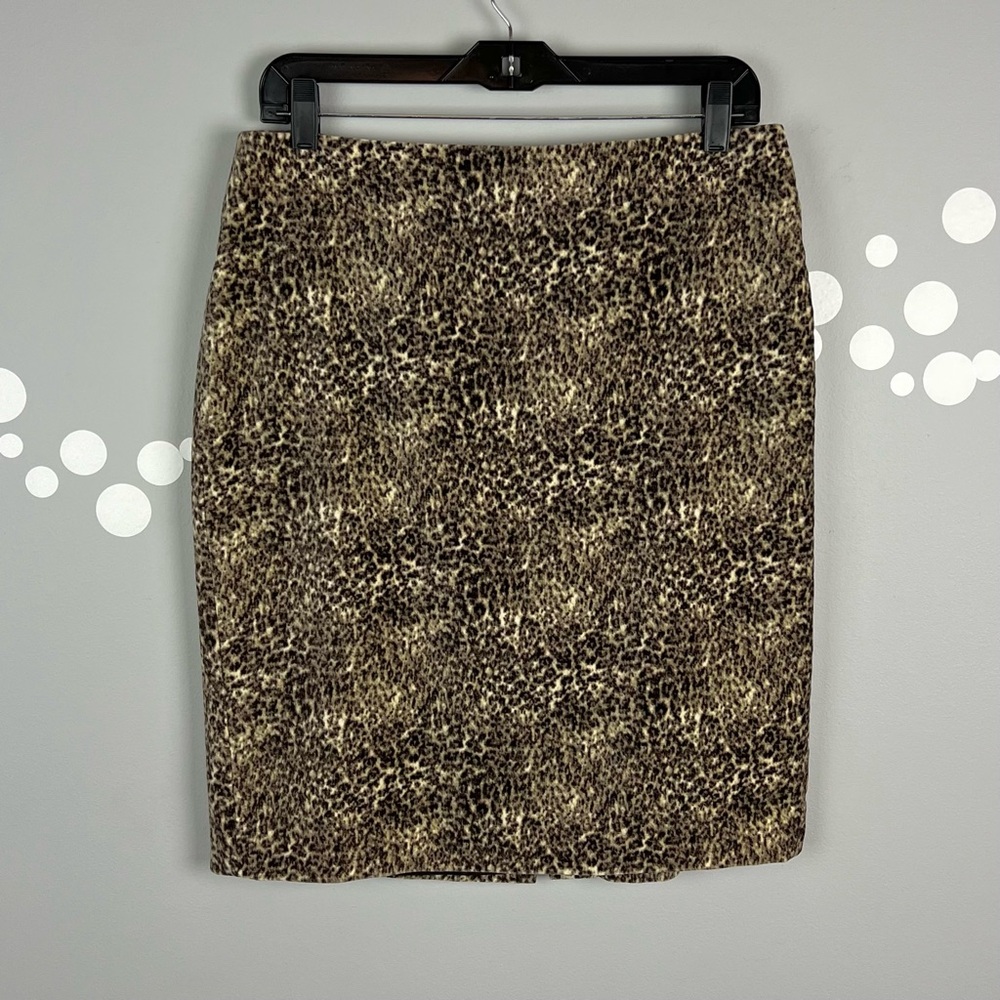 Talbots Leopard Print Velour Skirt Size 8